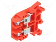 Splice terminal: rail; 57A; 690V; screw terminal; red; polyamide POKÓJ