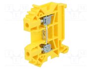 Splice terminal: rail; 0.5÷6mm2; ways: 1; terminals: 2; yellow; TS35 POKÓJ