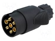 Connector: automotive; for towbars,for trailers; plug; 12VDC TESAT