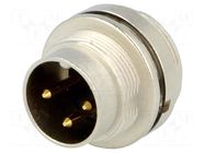 Connector: M16; socket; male; PIN: 3; 5A; 250V; soldering; IP68 LUMBERG