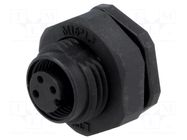 Connector: M12; socket; PIN: 3; female; 250V; IP68; soldering; 4A AMPHENOL LTW