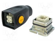Connector: HDC; male + female; plug + socket,complete set; PIN: 4 HARTING