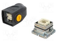 Connector: HDC; male + female; plug + socket,complete set; PIN: 4 HARTING