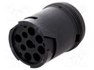 Connector: wire-wire; AHD; male; plug; for cable; PIN: 9; -55÷125°C AMPHENOL