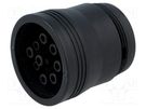 Connector: wire-wire; AHD; female; plug; for cable; PIN: 9 AMPHENOL