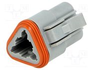 Connector: wire-wire; AT; female; plug; for cable; PIN: 3; grey; IP67 AMPHENOL