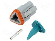 Connector: wire-wire; plug; female; AT; PIN: 3; IP67,IP69K; crimped AMPHENOL