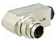 Connector: M16; plug; male; for cable; PIN: 4; 300V; angled 90° AMPHENOL