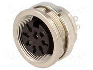 Connector: M16; socket; female; PIN: 8; 5A; 100V; C091D; soldering AMPHENOL