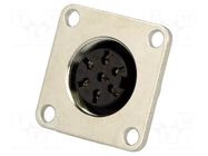 Connector: M16; socket; female; PIN: 7; 5A; 100V; C091D; soldering AMPHENOL