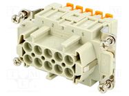 Connector: HDC; contact insert; female; CSH; PIN: 10; 10+PE; 16A ILME