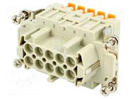 Connector: HDC; contact insert; female; CSH; PIN: 10; 16A; 600V ILME