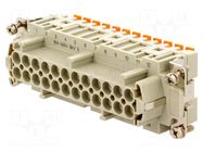 Connector: HDC; contact insert; female; CSH; PIN: 24; 16A; 400V ILME