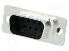 D-Sub; PIN: 9; plug; male; for cable; Type: w/o contacts; 5A; 250V ADAM TECH