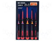 Kit: screwdrivers; insulated; Pozidriv®,slot; 1kVAC; ERGO®; 5pcs. BAHCO