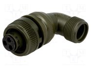 Connector: circular; plug; for cable; PIN: 3; female; soldering AMPHENOL