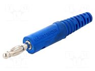 Connector: 4mm banana; plug; 10A; 33VAC; 70VDC; blue; nickel plated SCHÜTZINGER