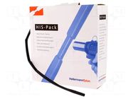 Heat shrink sleeve; 2: 1; 4.8mm; L: 10m; black; cardboard packaging HELLERMANNTYTON