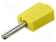 Plug; 4mm banana; 20A; 42V; yellow; non-insulated; 40mm WAGO