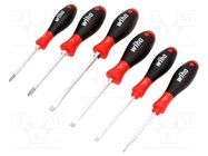 Kit: screwdrivers; Phillips,slot; SoftFinish®; 6pcs. WIHA