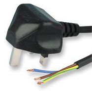 LEAD UK PLUG-BARE END BLK 1.5MM 5M