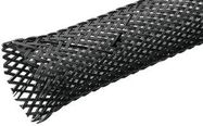 SLEEVING, EXPANDABLE, 0.25"/6.35MM, PET, BLACK, 100FT