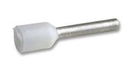 FERRULE, INSUL, 0.5MM, WHITE, PK100