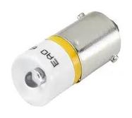 SINGLE LED LAMP, PB SW, BA9S, YEL, 28V
