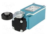 Limit switch; lever R 46,5mm, plastic roller Ø19mm; NO + NC; 6A HONEYWELL