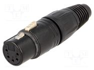 Plug; XLR; female; PIN: 5; straight; for cable; soldering; 3.5÷8mm; X NEUTRIK