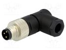 Connector: M8; male; PIN: 3; angled 90°; for cable; plug LUMBERG AUTOMATION
