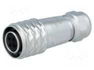 Connector: circular; plug; female; PIN: 4; IP67; SF12; 4÷6.5mm; 5A WEIPU
