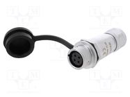 Plug; SF12; female; PIN: 4; IP67; 4÷6.5mm; 5A; soldering; for cable WEIPU