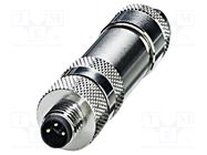 Connector: M8; male; PIN: 3; straight; for cable; plug; 4A; 60V PHOENIX CONTACT