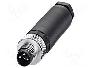 Connector: M8; male; PIN: 3; 4A; 60V; straight; for cable; plug PHOENIX CONTACT