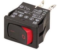 SWITCH, ROCKER, DPDT, 8A, 250V, BLACK