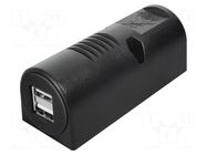 USB power supply; USB A socket x2; Sup.volt: 12÷24VDC; Inom: 5A PRO CAR