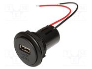 USB power supply; USB A socket; Inom: 3A; Sup.volt: 12÷24VDC PRO CAR