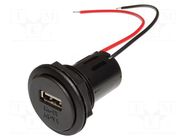 USB power supply; USB A socket; Sup.volt: 12÷24VDC; Inom: 3A PRO CAR