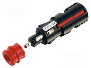 Cigarette lighter plug; screw terminal; Sup.volt: 12÷24VDC; 8A PRO CAR