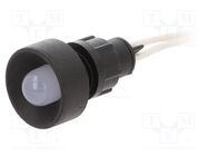 Indicator: LED; recessed; white; 230VAC; Ø13mm; IP20; leads 300mm ELPROD