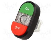 Switch: double; 22mm; Stabl.pos: 1; green-red; MLB-1; IP66; Pos: 2 ABB