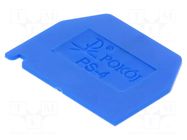 End plate; blue; polyamide; 1mm POKÓJ