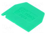 End plate; green; polyamide; 1mm POKÓJ