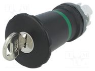 Switch: emergency stop with key; 22mm; Stabl.pos: 2; black; none ABB