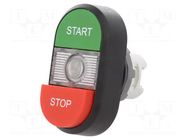 Switch: double; 22mm; Stabl.pos: 1; green-red; MLB-1; IP66; MPD ABB
