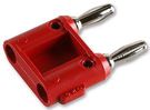 ADAPTOR, 2 4MM PLUG-CABLE, RED