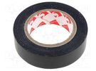 Tape: electrical insulating; W: 15mm; L: 10m; Thk: 0.13mm; black SCAPA