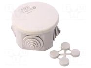Enclosure: junction box; Ø: 66mm; Z: 35mm; wall mount; IP44; grey ABB