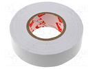 Tape: electrical insulating; W: 19mm; L: 25m; Thk: 0.13mm; white SCAPA